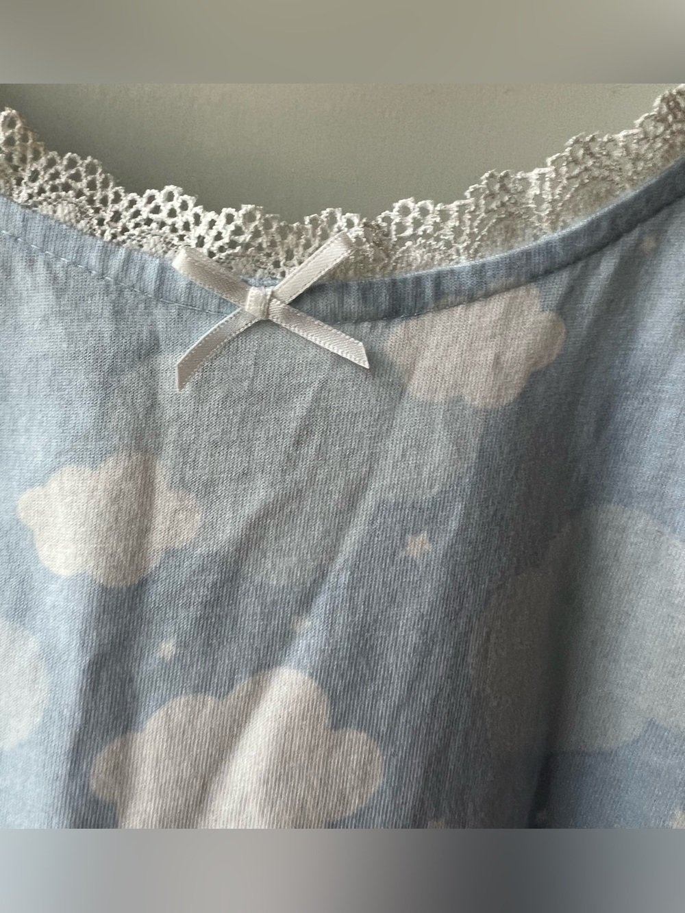 Aqua Lounge New Small Light Blue Cloud Print Slip Chemise - Picture 5 of 8